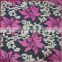 Pink flower embroidery lace organza fabric, beautiful embroidery fabric for dress, tops, blouse