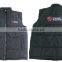 Black sleeveless polar fleece work vest for men waterproof 201T fabric