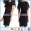 2017 latest fasion style short ruffle sleeve ladies chiffon office dress