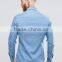 Long Sleeve Point collar Mens Pre-Shrunk 98% Cotton 2% Elastane Breathable Slim Fit Casual Lightweight Denim Shirts
