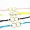 gold love letter charm suede leather bracelet custom logo charm leather bracelet