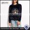 Navy Velvet Embroidered Sweatshirt Long Sleeve100 Cotton Frech Terry Custom Embroidery Sweatshirt Vintage Winter Coats