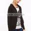 OEM Best Selling Black Raglan Sleeve Hooded Sweater Coat Cotton Spandex Comfortable Casual Cardigan Sweater