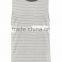 MGOO Scoop Neck Raw Cut Hems Mens Singlet Vests White Striped Sleeveless Drop Armhole Tank Top