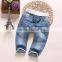 Cheap wholesale winter thick warm kids denim jeans pants new style kids girls jeans pants