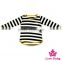 Kids Girls Fall Cotton Long Sleeve Black And White Striped Shirt And Mustard Pants Children's Boutique Clothes Wholesale Price
