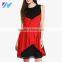  Fashion Clothing 2016 Woman Black Chiffon Sleeveless Mid Solid Shift Dress