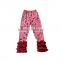 wholesale giggle moon latest design children's pants girls cotton ruffle cropped trousers