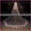2017 wholesale Latest Bridal Long Cathedral Lace Trim Wedding Veil