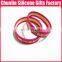 beutiful 3 layers silk printing silicone wristbands