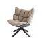 Modern fiberglass shell wood legs living room Muscle chair