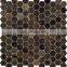 Foshan Hexagon Shape Marble Texture Glass Mosaic Tile Black Marble Texture Hot Melting Glass Mosaic Tile