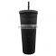 Studded Matte Plastic Water Cup Double Wall Tumbler Studded Tumbler Cups With Lid Straw