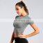 high quality Fashionable plus size athletic running jogging sports tshirt women's fitness tops