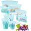 Food-grade reusable silicone food storage bags for sandwich, liquid, snack, meat, vegetable