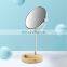 Bamboo make up mirror desktop cosmetic mirror with bamboo storage bottom wholesale small make up mirror