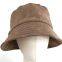 men's and women's fashion genuine sheepskin leather with print bucket hat