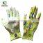 4SAFETY Flower Design Nylon Pu Coated Agriculture Lady Garden Gloves