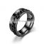 Rotatable Curb Chain Ring for Men 8mm Stainless Steel Roman Numeral Band Male Punk Jewelry Rings