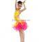 High level kids professional competition latin dance costume for girls Bright drill tassel Latin dance skirt