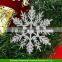 12 GOLD GLITTER SNOWFLAKE CHRISTMAS TREE BAUBLES DECORATIONS