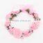 DSFG001 New Kid Girls Floral Headband Bohemia HairBand Flower Garland Prom Head wrap Hair Accessory And Wristband