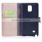 OEM Factory Mobile Phone Leather Wallet Case for Samsung note 4 with Two Card Slots