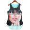 OEM Manufacturer Wholesale Breathable Sleeveless Blue Knit + Chiffon Tank Women Ladies Top Most Popular