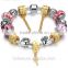 New Stock Fashion Jewelry Alloy Material Glass Beads DIY Bracelet Patterns