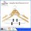 wooden clothes hanger with clips/natural color wood hanger