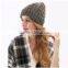 Ladies hat with fur balls funky winter black hats with real big raccoon fur pom pom