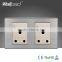 Wholesaler Wallpad Luxury Wall Light Switch Panel Random Click LED Indicator UK Double 1 Gang 3 Pin 15A Socket Switch Outlet