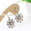 Sliver Plated Drop Dandelion Shaped Dangle Earring Vintage Jewelry