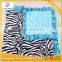 Zebra With Teal Blue Ruffled 10pcs MOQ Baby Blanket                        
                                                Quality Choice