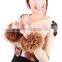Fashion Girls Genuine Raccoon Fur Cuff for Wrist Arm Warmer