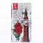 Creative Phone Case With Shining Eiffel Tower For Samsung A3/5, 2015 Hot-Selling Wallet Card Holder Case With Support Stand