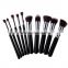 10 pcs silver Black Synthetic Kabuki Makeup Brush Set Cosmetics Foundation blending blush makeup tool