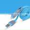 Dual cable TPE noodle data line retractable 2 in 1 usb charging cable