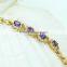 Multiple Choice Jewelry with Zircon Gold Purple Colorful Bracelet