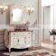 Elegant White Classical Bathroom Vanity With Hand Carved Pattern