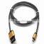 Double Side Micro USB 2.0 Metal Data Cable Flat Noodle Cable for Android Mobile