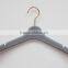 Flat Gold Hook Custom Brand Flocking Dress Hanger With Anti Slip Strip