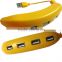 Fashion Banana Model Hi-speed USB 2.0 HUB With 4 Ports For Smartphones/MP3 Notebook/Tablet Computer PC Peripherals Accessories