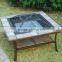 Outsunny 36" Square Outdoor Metal Fire Pit Stove Table