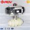 pph double union plastic pneumatic ball valve