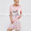 China supplier EU standard cotton fabric cartoon printing pajamas set