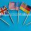 wooden cocktail toothpicks with flags