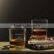 300ml clear glass cup with small bubbles at the bottom and embossed letter for drinking