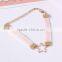 gold hollow star charm silk ribbon bracelet