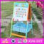 2016 new design multi-function children wooden portable drawing board with magnetic letters W12B102